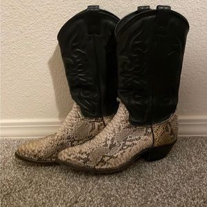 Sold. Leather and snakeskin Cowboy Boots size 7
